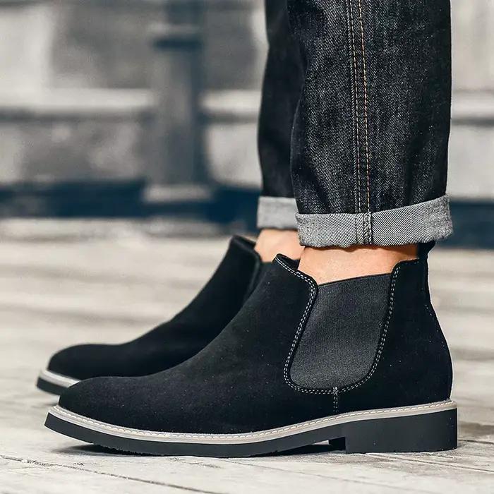 Bottes de rinçage décontractées pour hommes en cuir suédé de vache, ajustement parfait, confort et élégance pour les saisons printemps et automne, disponibles en plusieurs couleurs et tailles