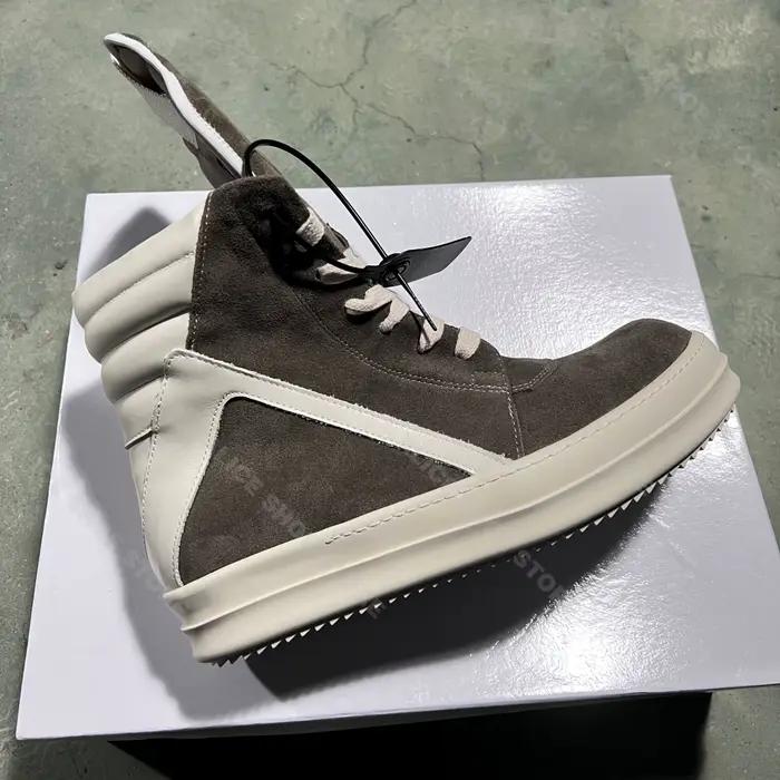 Marque décontracté hommes chaussure haut femmes Sneaker qualité marron Geobasket vache daim fermeture éclair luxe semelle épaisse plat bottine