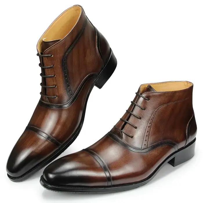 Bottes de rinçage en cuir véritable pour hommes