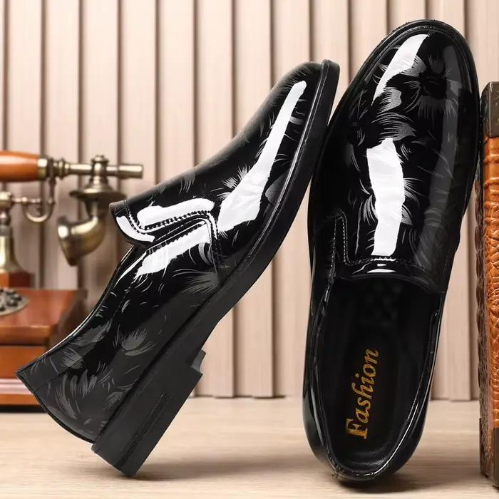 202 Nouvelles Chaussures en Cuir pour Hommes à Motif Floral