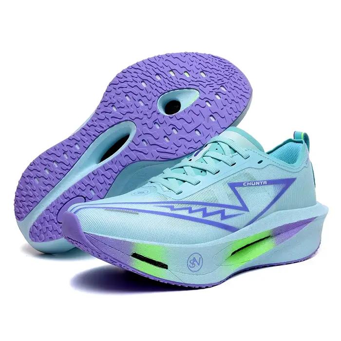 Chaussures de course pour hommes polyvalentes, confortables, absorbant les chocs, avec plaque en carbone, chaussures de marche pour marathon, chaussures de sport assorties pour couple