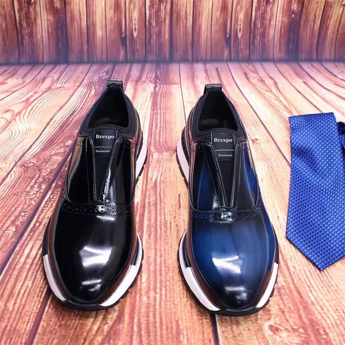 Chaussures en cuir pour hommes chaussures pour hommes décontractées confortables semelle antidérapante baskets brillantes mariage haut de gamme Occasion rencontres chaussures pour hommes
