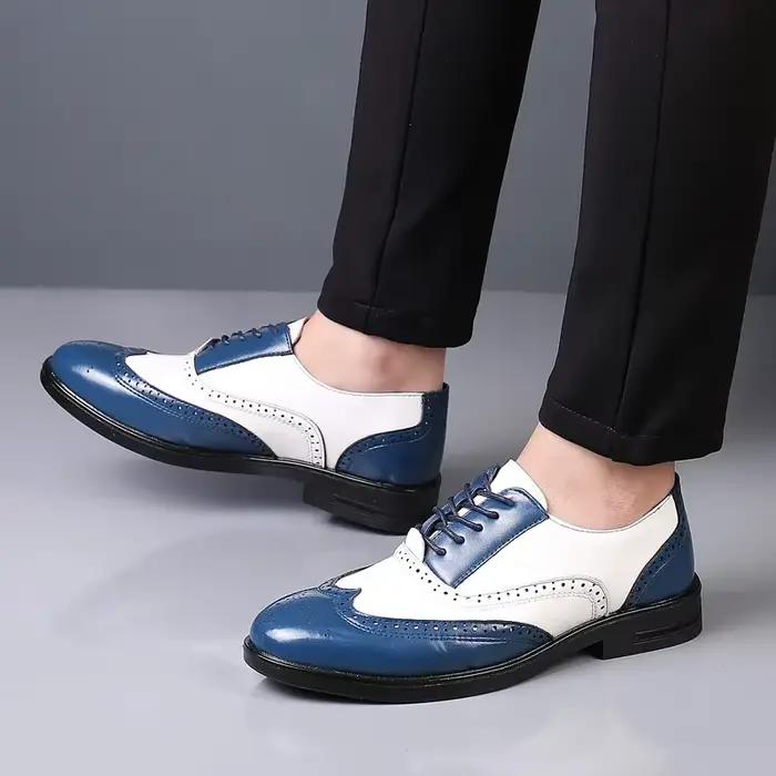 Chaussures Brogue de luxe pour hommes Oxford élégantes à bout pointu en cuir pour bureau et carrière ocassions spéciales mariage