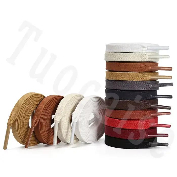 Lacets en coton ciré de 8mm pour chaussures habillées lacets cirés Oxford chaussures bottes lacets imperméables en cuir lacet chaussures accessoires
