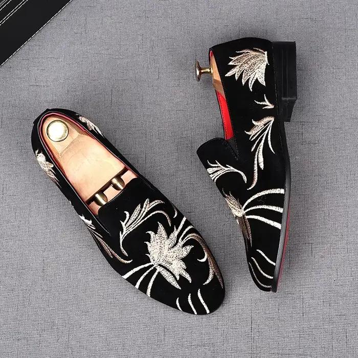 Haut de gamme hommes chaussures décontractées imprimés animaux mocassins bout rond pour homme occasions formelles et semi-formelles