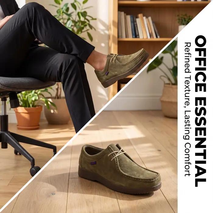 Chaussures habillées décontractées pour hommes en cuir véritable cousues à la main