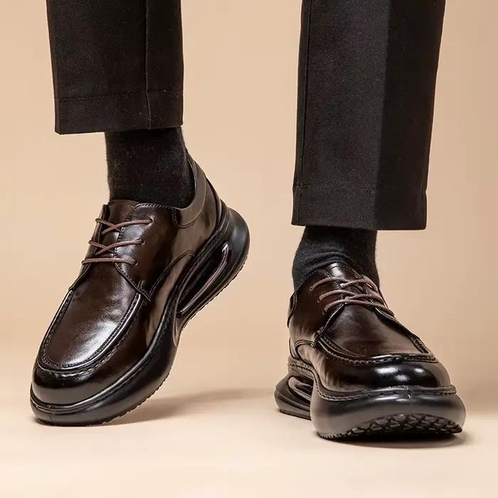 Chaussures à lacets de style britannique avec coussin d'air pour homme