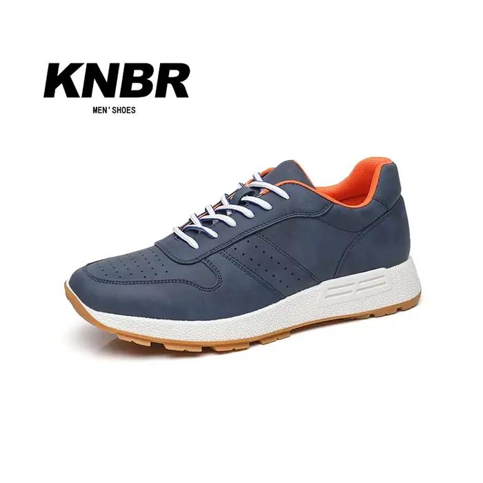 KNBR espadrilles décontractées hommes formateurs en cuir chaussures confortables pour la marche randonnée Jogging Sport
