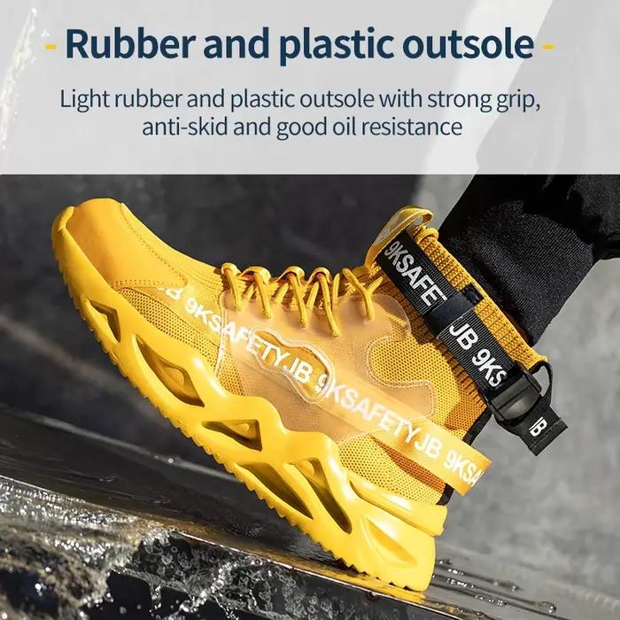 Chaussures de sécurité imperméables et respirantes avec boucle en métal pour homme