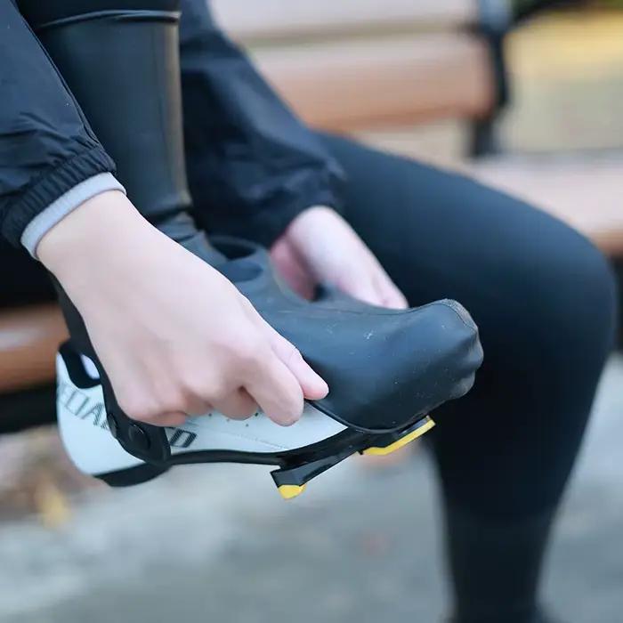 Couvre-chaussures de cyclisme sur route en silicone, coupe-vent, imperméables et chauds, faciles à nettoyer et réutilisables pour le vélo