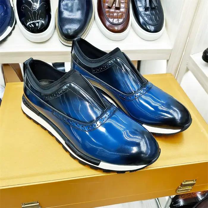 Chaussures en cuir pour hommes chaussures pour hommes décontractées confortables semelle antidérapante baskets brillantes mariage haut de gamme Occasion rencontres chaussures pour hommes