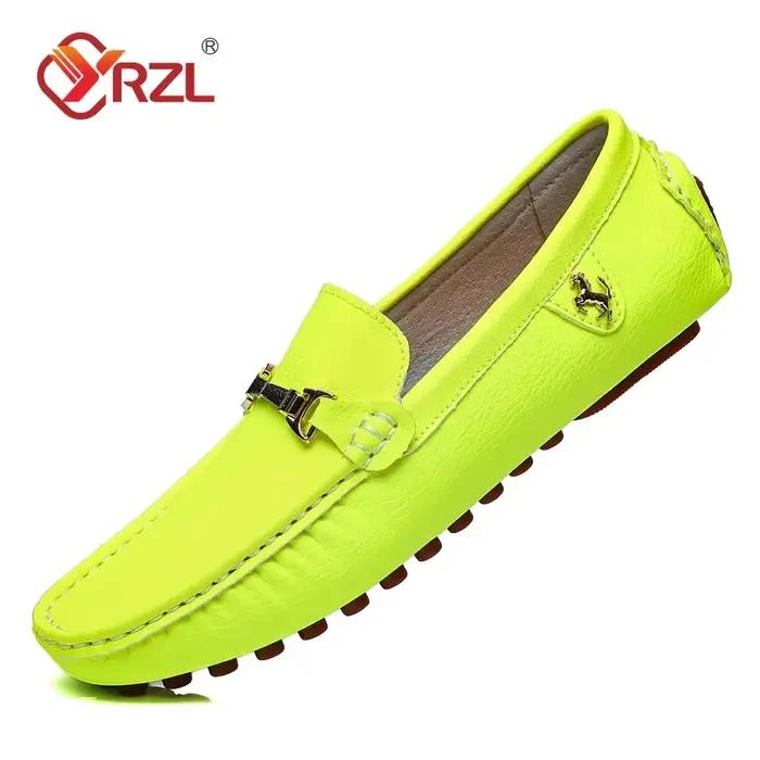 YRZL mocassins hommes chaussures en cuir PU décontracté marque de luxe formel hommes mocassins respirant sans lacet mâle bateau chaussures grande taille