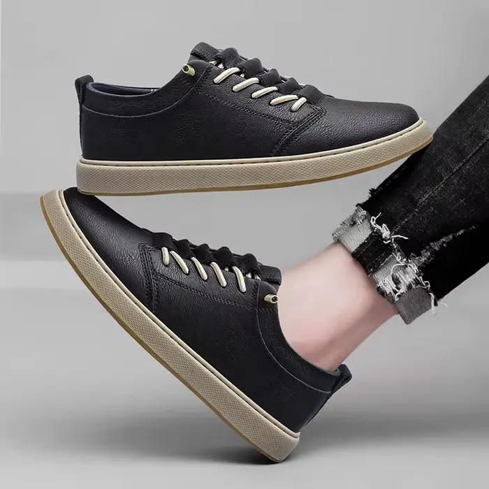 Chaussures Oxford décontractées en cuir véritable pour hommes