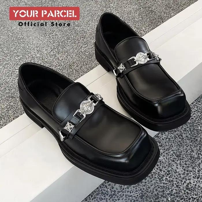 Mocassins habillés pour hommes bout carré sans lacets en microfibre pour bureau et carrière élégants et confortables occassions spéciales