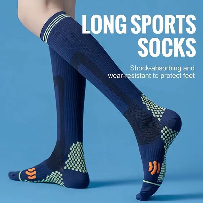 Chaussettes de compression sportives, absorbant les chocs, antidérapantes, pour varices, absorbant l'humidité et la transpiration, pour la course à pied et le cyclisme