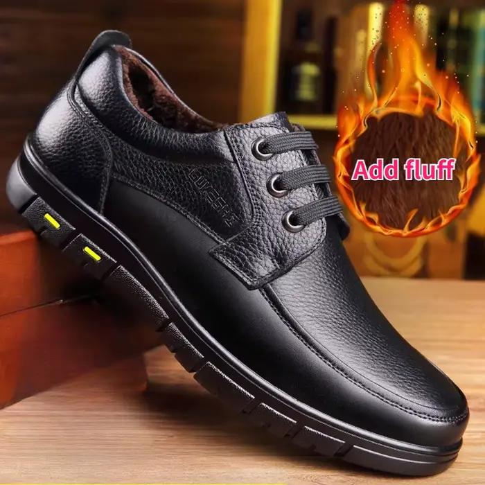 Nouvelles chaussures en cuir pour hommes semelle souple