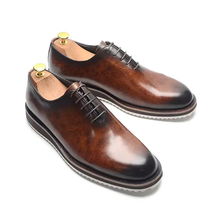 Baskets Oxford en cuir véritable pour hommes