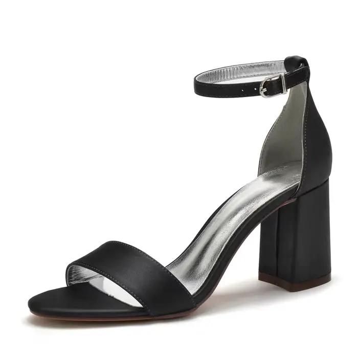 Sandales de mariée à talon carré