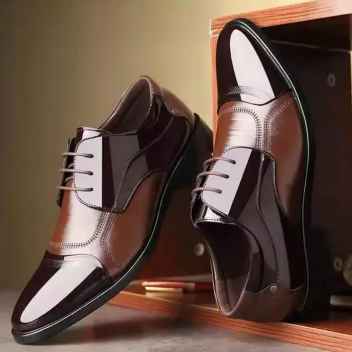Nouvelles chaussures en cuir hommes à lacets