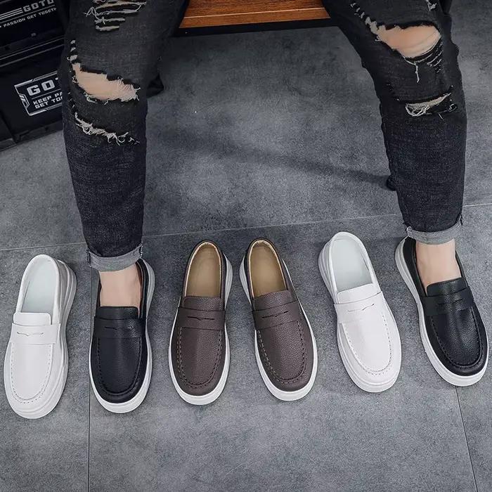 Mocassins pdmcms en cuir solide pour homme, confortables, respirants, adaptés aux journées d'été, à la mode, pour tous les jours, occasions spéciales
