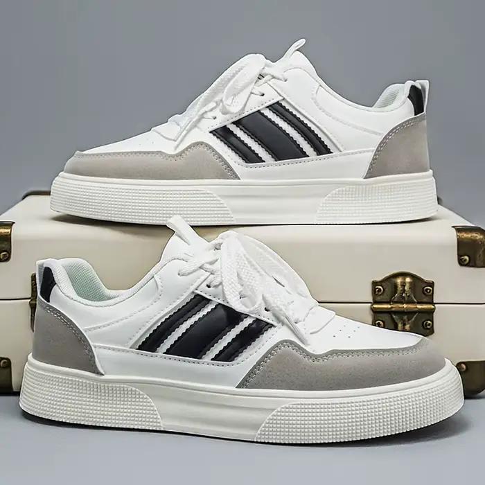 Sneakers classiques rayées rétro pour hommes - Décontractées et polyvalentes