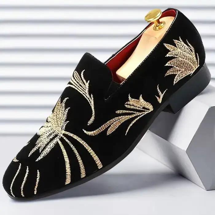 Hommes chaussures en cuir suédé concepteur broderie hommes mocassins de luxe de haute qualité mocassins marque fête chaussures de mariage chaussures plates pour homme 38-48