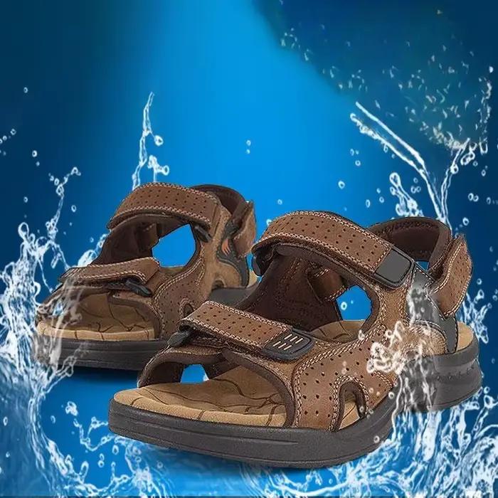 Nouvelle marque classique hommes sandales été en cuir véritable sandales hommes en plein air décontracté léger sandale mode hommes baskets BigSize