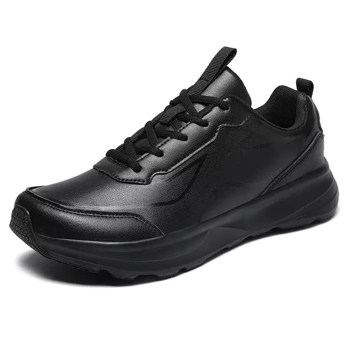ELUVA bout larges hommes chaussures minimalistes baskets confortables en cuir PU chaussures décontractées sans lacet mocassins de loisirs pour hommes printemps automne ocassions décontractées sportives et urbaines