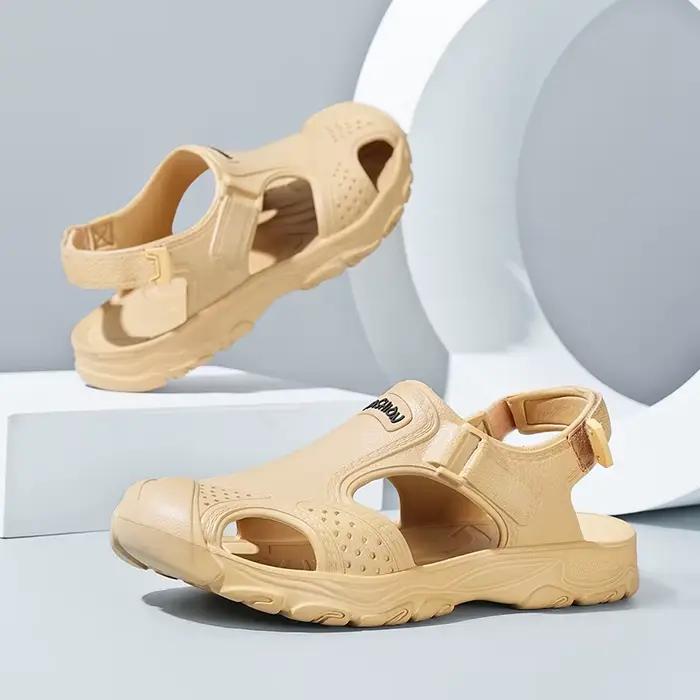 Sandales pour hommes enveloppement de cheville style concis occasion décontractée matériau EVA舒适透气的男士几何风格休闲鞋适合多种场合