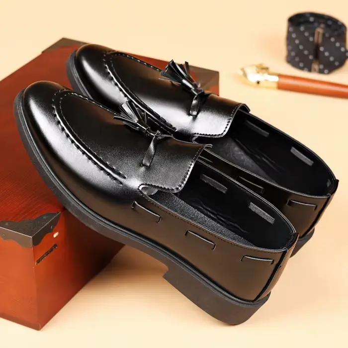Mocassins Homme Rétro Britannique à Plateforme Rehaussée