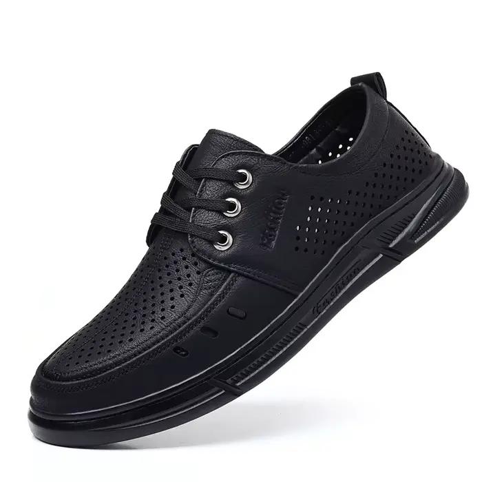 Mocassins d'été en cuir pour hommes