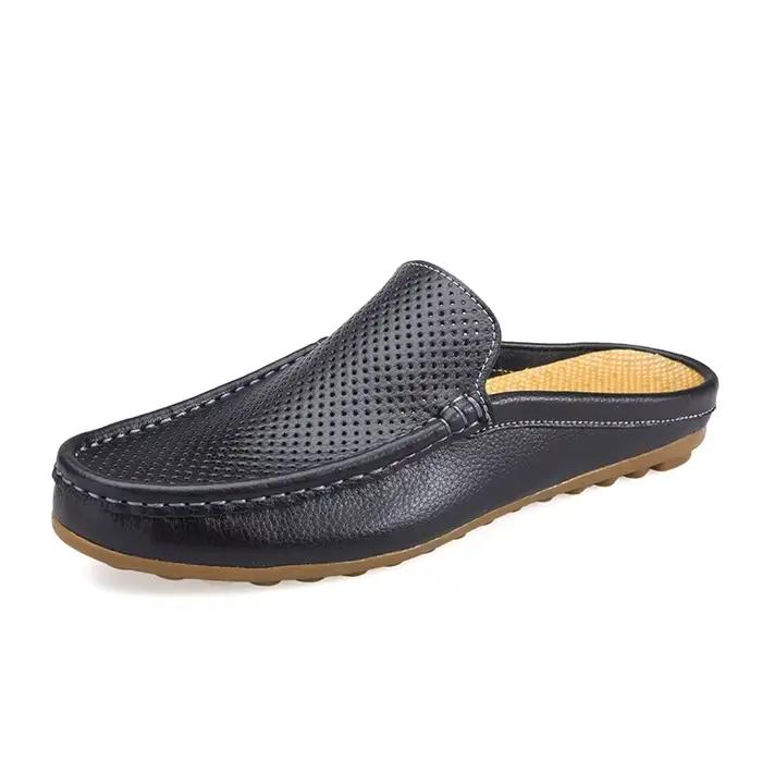 Mocassins respirants en cuir véritable YEISNDOO pour homme, chaussures d'été décontractées, semelle en caoutchouc et intérieure en peau de mouton, confort et style assurés