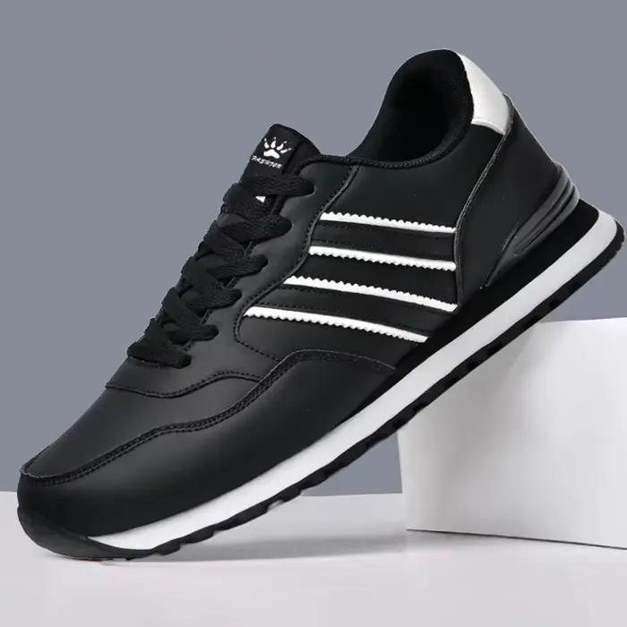 Chaussures PUAMSS en cuir artificiel pour homme, baskets de course respirantes et légères pour printemps et automne, idéales pour les courses, randonnées et style décontracté