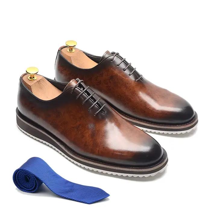 Baskets Oxford en cuir véritable pour hommes