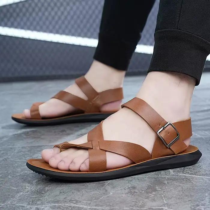 Sandales gladiateur en cuir pour hommes