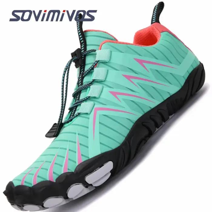 Chaussures de randonnée SOVIMIVOS unisexes en polyester tissu extensible bande élastique caoutchouc semelle occasion plage randonnée urbaine cadeau polyvalent