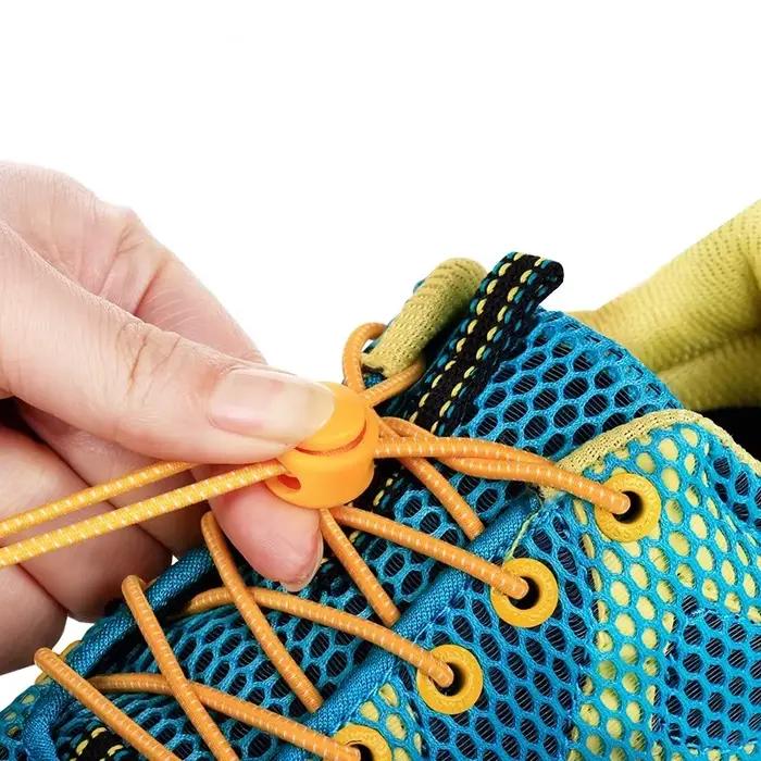 1 paire 22 couleurs lacets élastiques verrouillage rond sans cravate