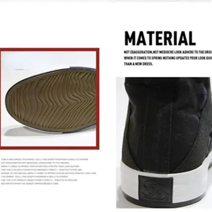 Hommes toile chaussures décontractées mode baskets hautes concepteur fond plat