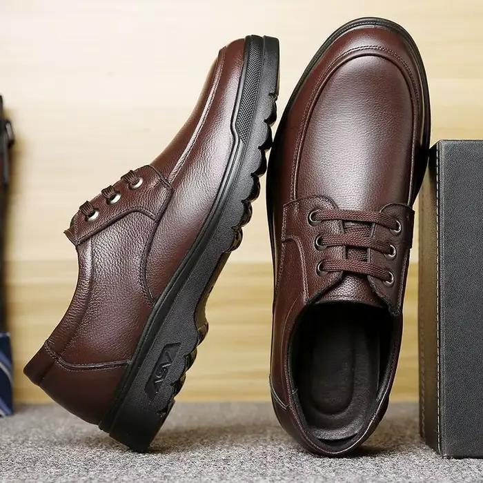 Chaussures Oxford en cuir respirantes et résistantes à l'usure pour hommes