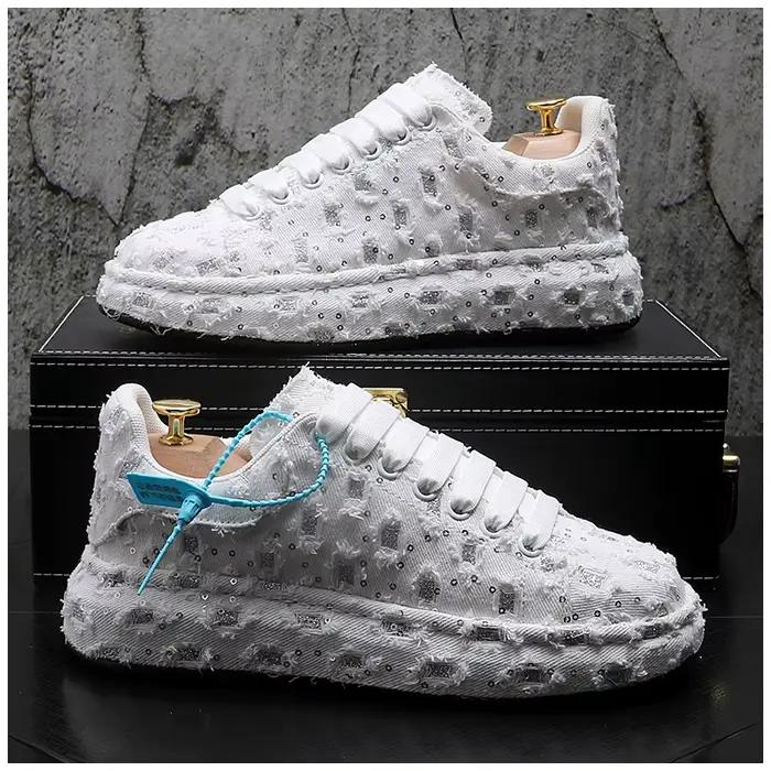 Chaussures décontractées Ripped Cirboy pour hommes, chaussures d'extérieur à plateforme, légères et respirantes, confortables et à la mode
