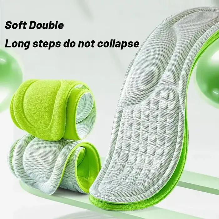 Semelles intérieures de sport pour chaussures 5D Massage doux déodorant respirant coussin absorbant les chocs semelles de course pour pieds hommes femmes