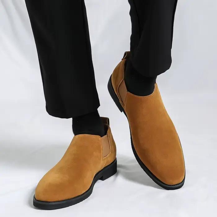 Chaussures décontractées en faux daim style britannique pour hommes occassions décontractées et formelles printemps automne confort respirant et élégance plateforme