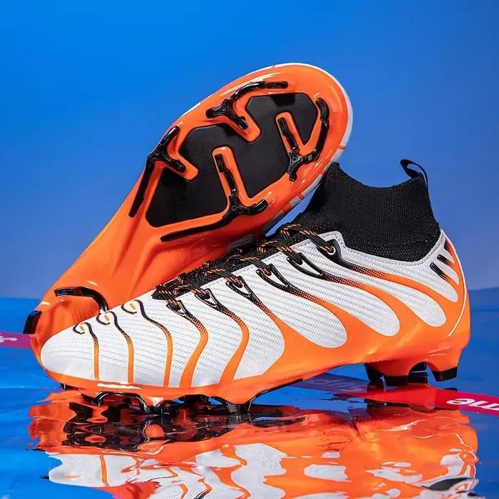 Hommes Match bottes de Football Sport entraînement longues pointes FG/TF garçons crampons chaussures