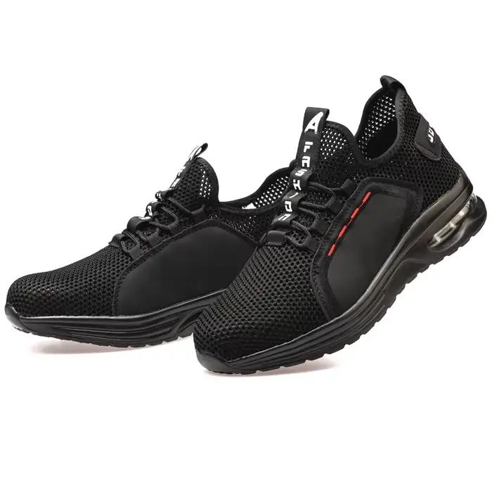 Chaussures de sécurité de travail à coussin d'air pour hommes et femmes, baskets de travail respirantes à bout en acier, chaussures de protection Anti-perforation