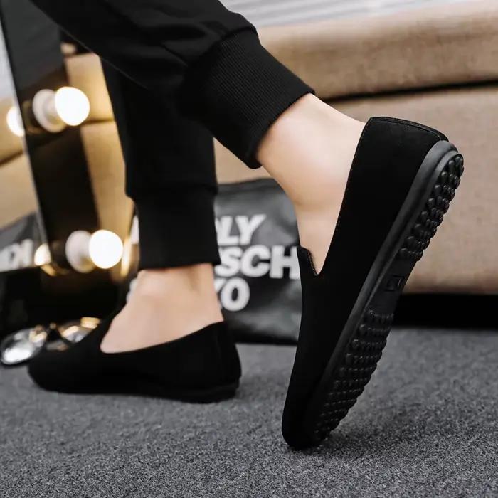 Soldes Exceptionnelles : Mocassins Noirs pour Hommes – Chaussures Plates d'Été Confortables et Légères