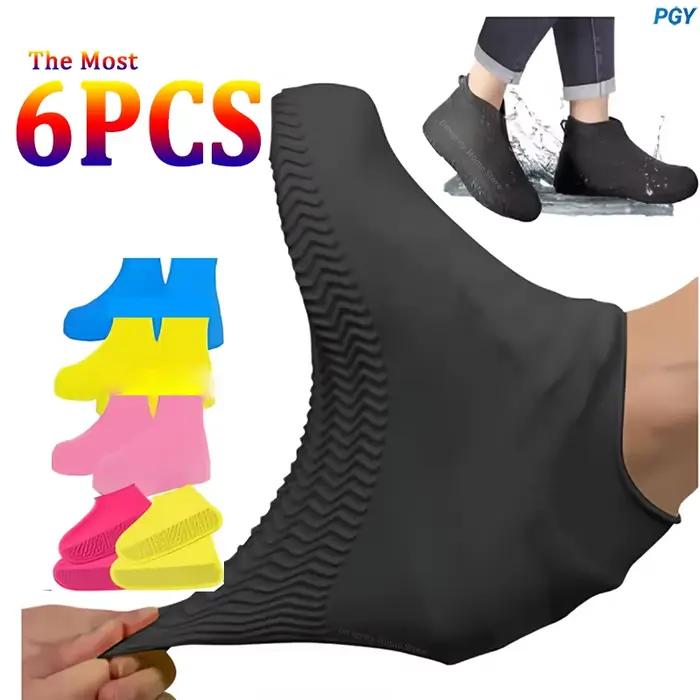 Couvre-chaussures imperméables en Silicone, mise à niveau, réutilisables, lavables, résistants, pour l'extérieur, pluie, bottes de Protection, antidérapantes