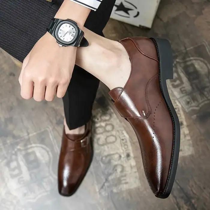 Mocassins en cuir décontractés pour hommes, chaussures provoqué de bureau, chaussures d'affaires classiques, chaussures de mariage de luxe, designer, haute qualité