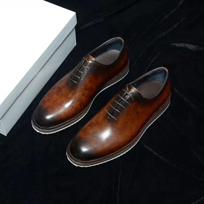 Baskets Oxford en cuir véritable pour hommes