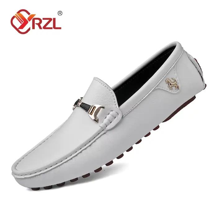 YRZL mocassins hommes chaussures en cuir PU décontracté marque de luxe formel hommes mocassins respirant sans lacet mâle bateau chaussures grande taille