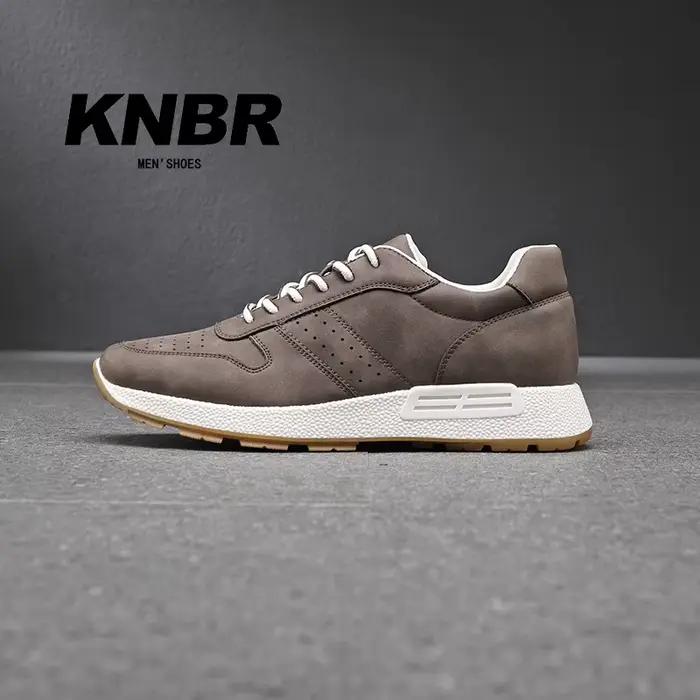 KNBR espadrilles décontractées hommes formateurs en cuir chaussures confortables pour la marche randonnée Jogging Sport